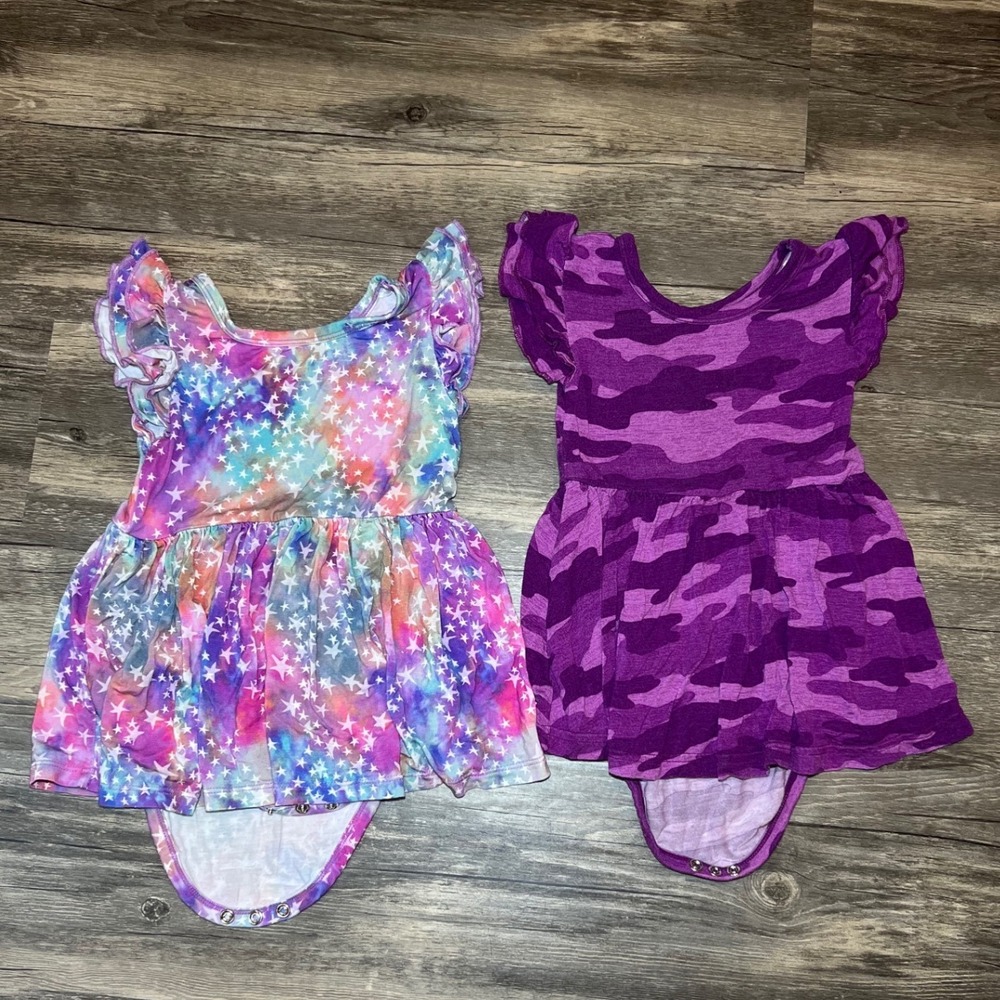 Little Sleepies 18/24 Bodysuit Twirls Bundle - Berry Camo & Stardust